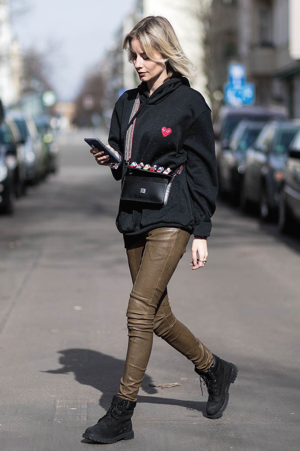 Lisa Hahnbueck street style in Berlin - Leather Celebrities