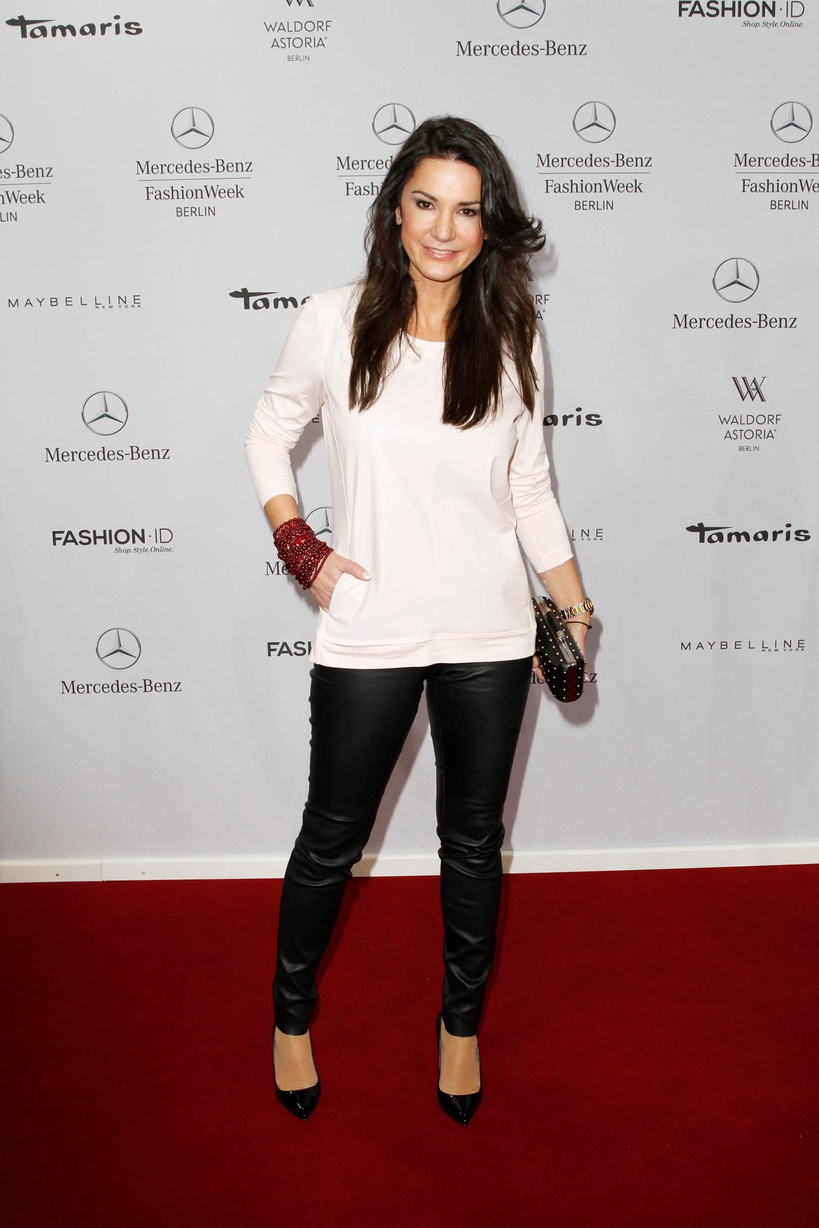 Mariella Ahrens attends Mercedes-Benz Fashion Week