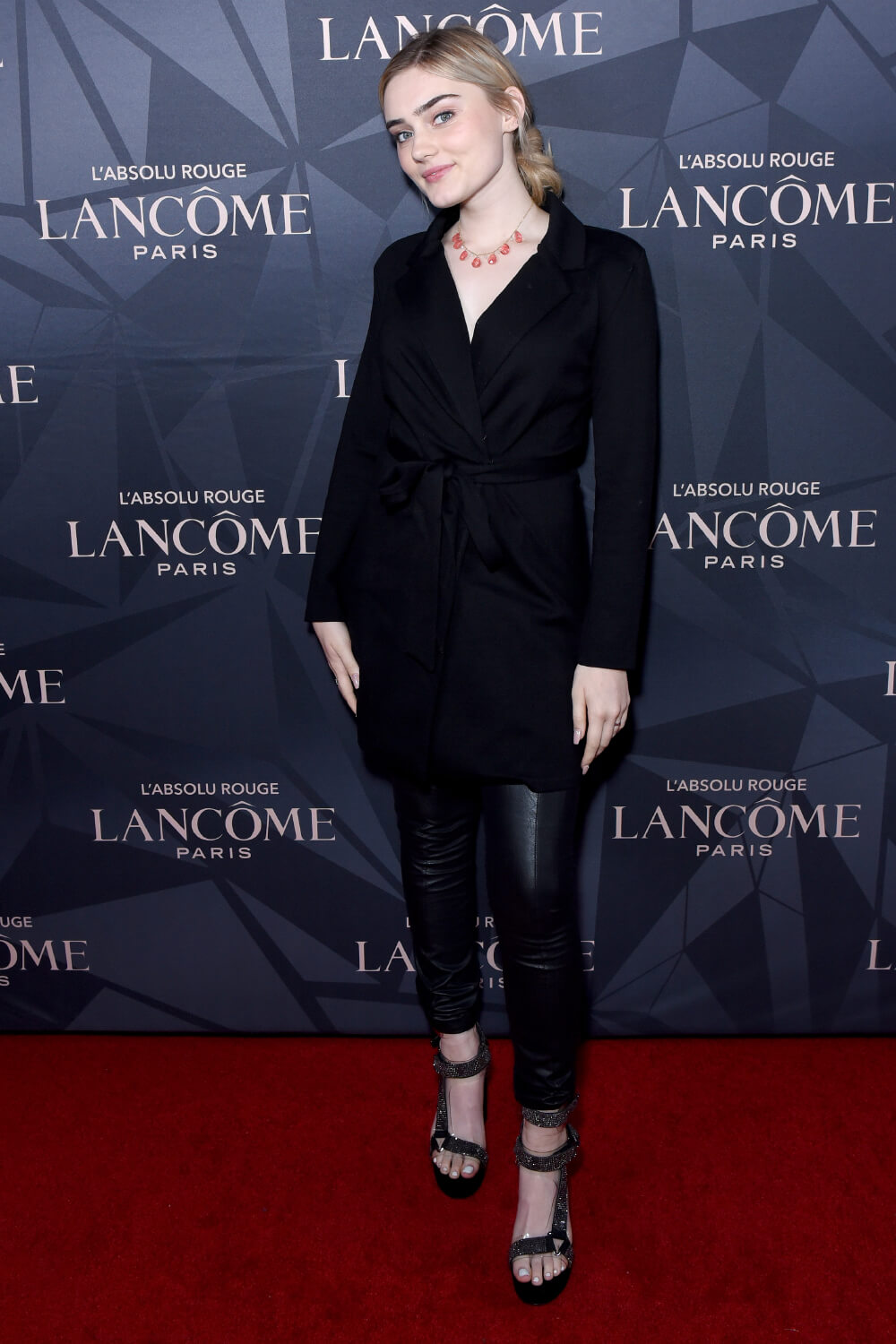 Meg Donnelly attends Lancome x Vogue L’Absolu Ruby Holiday Event