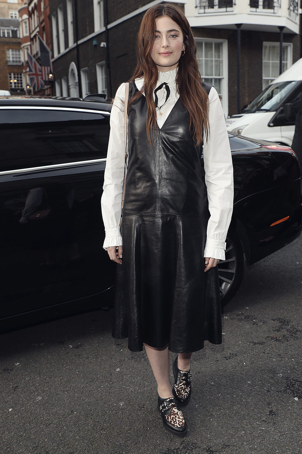 Millie Brady attends Mulberry show