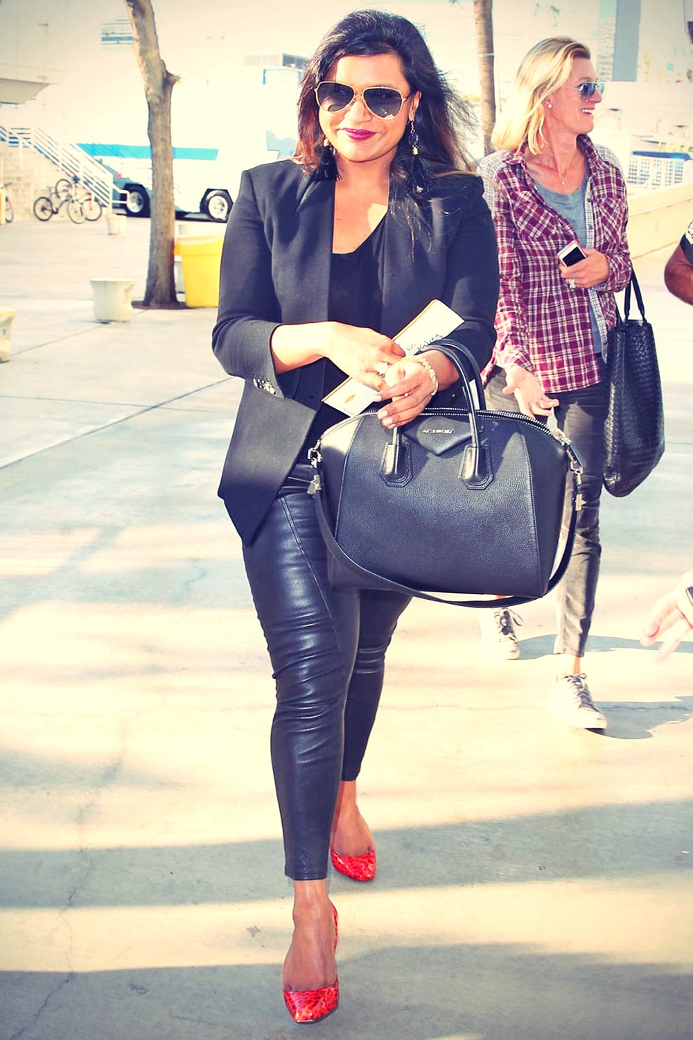 Mindy Kaling arriving at the Staples Center