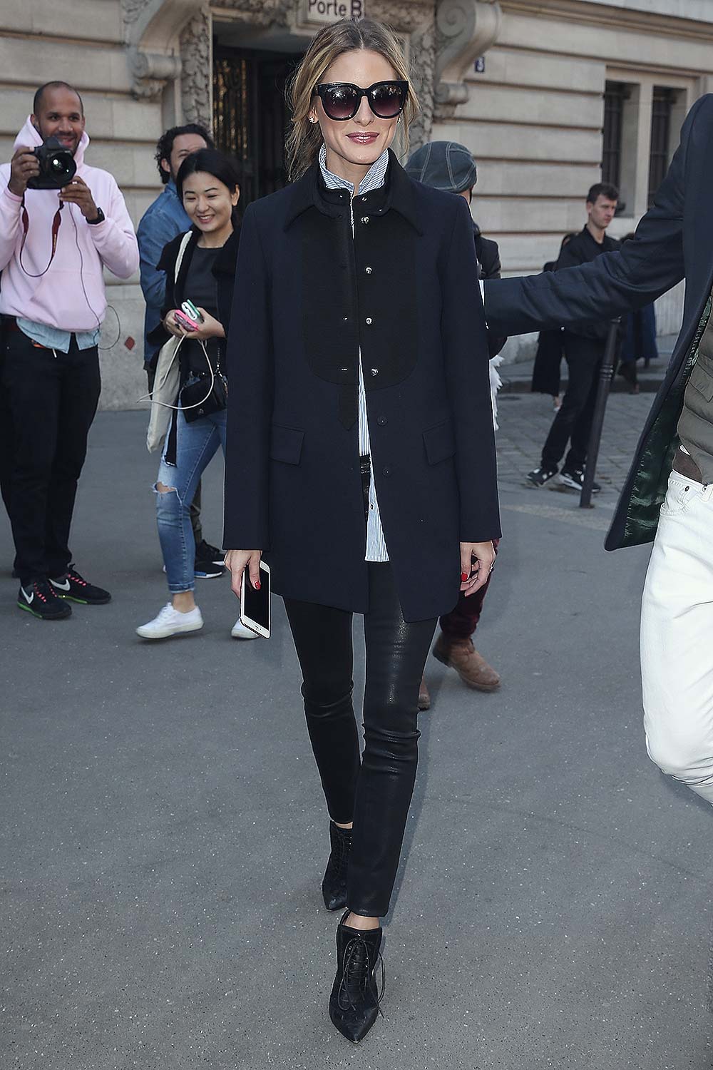 Olivia Palermo at the Moncler Gamme Rouge show - Leather Celebrities
