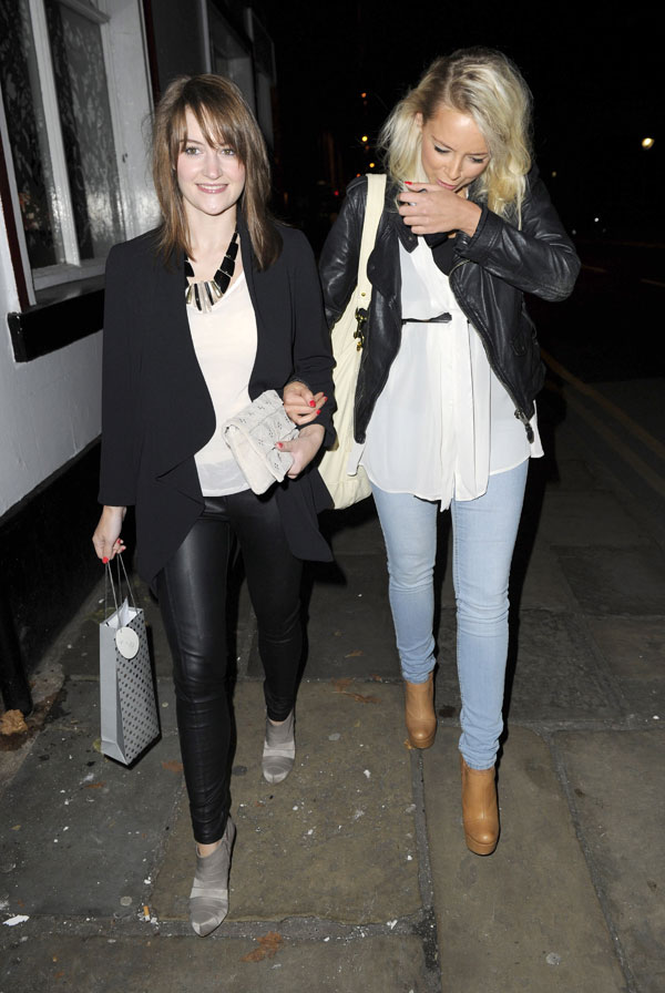 Paula Lane with Sacha Parkinson At Holly Quin-Ankrah’s leaving do at the OX Pub in Manchester