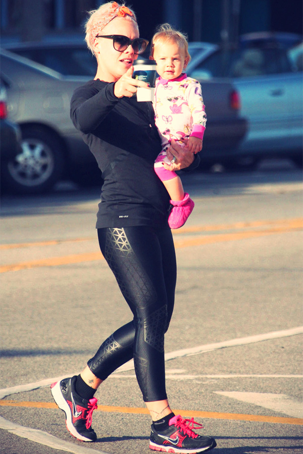 Pink with daughter Willow in LA
