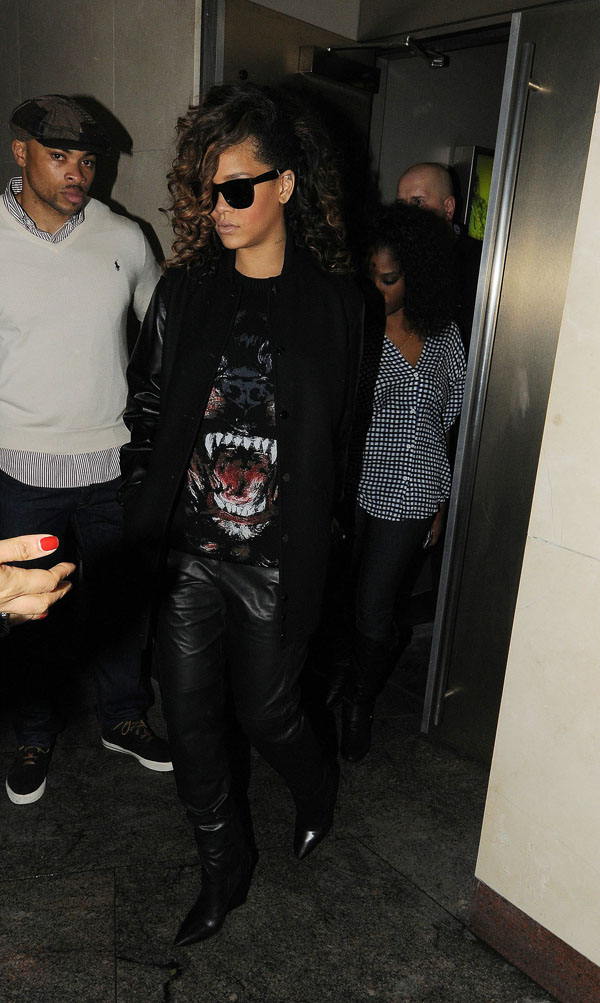 Rihanna leaves Whisky Mist Nightclub