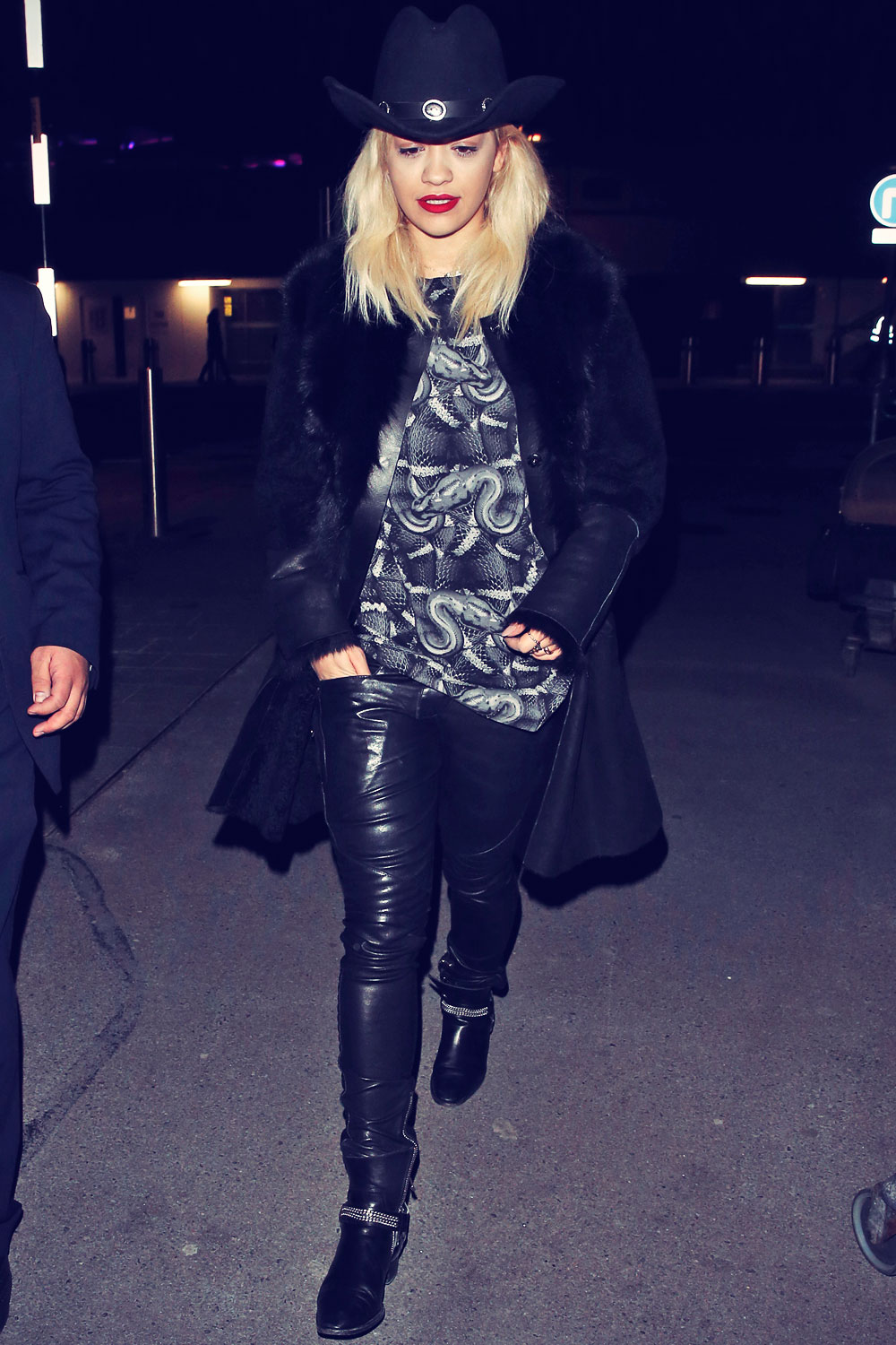 Rita Ora arrives at London Heathrow Airport