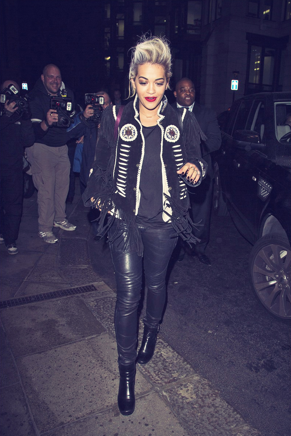 Rita Ora arrives at The Dorchester Hotel