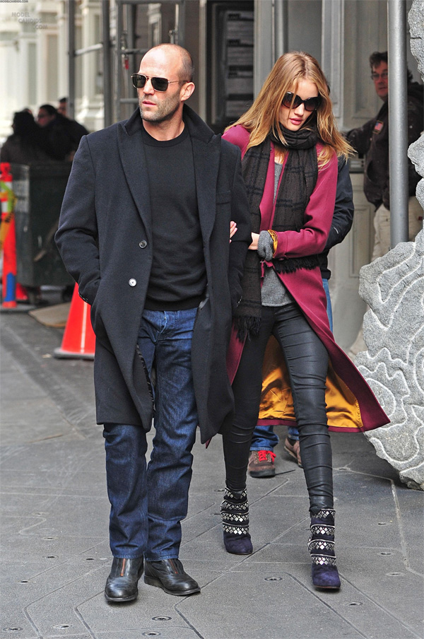 Rosie Huntington-Whiteley and Jason Statham out and about in Soho