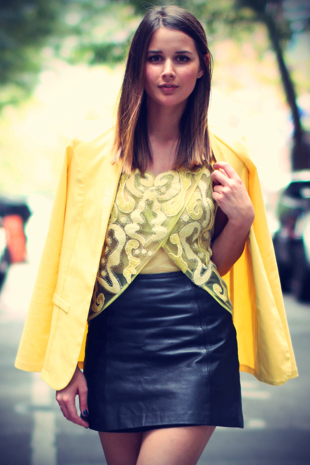 Sara Donaldson leather skirt
