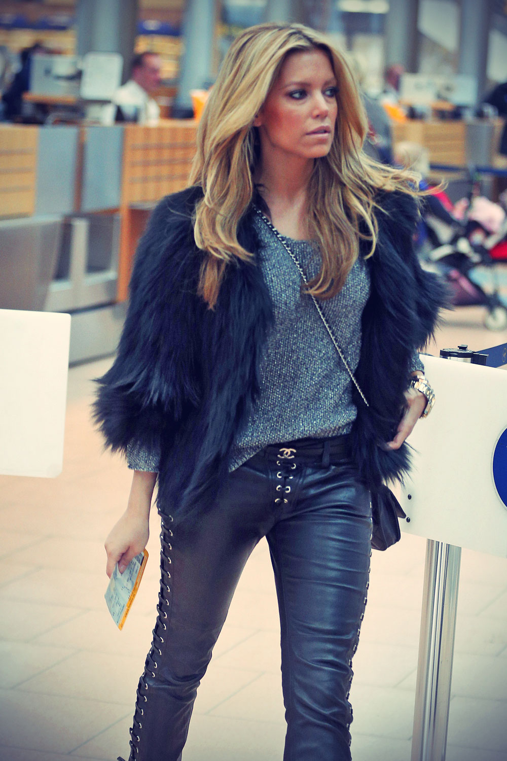 Sylvie van der Vaart at Hamburg airport