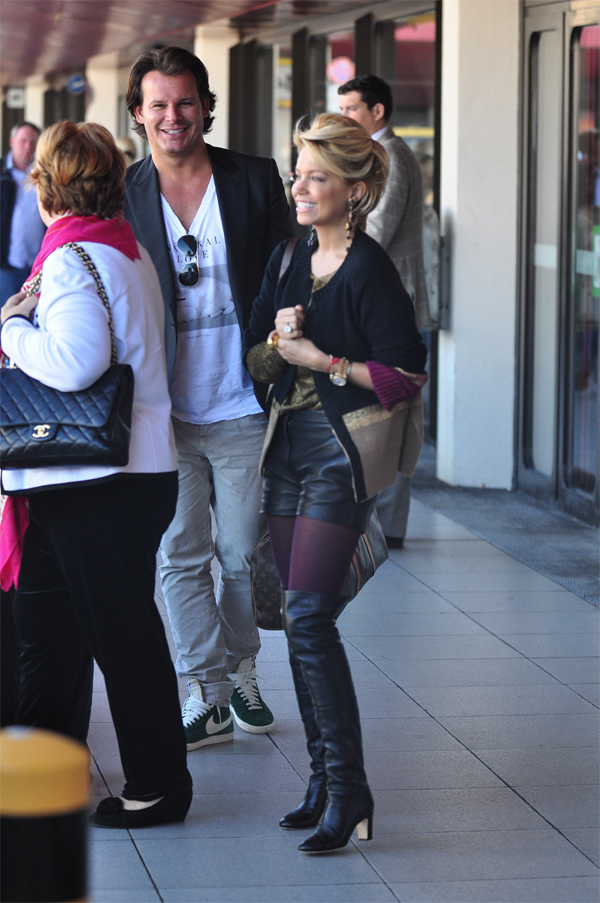 Sylvie Van Der Vaart  arrives at Berlin Tegel