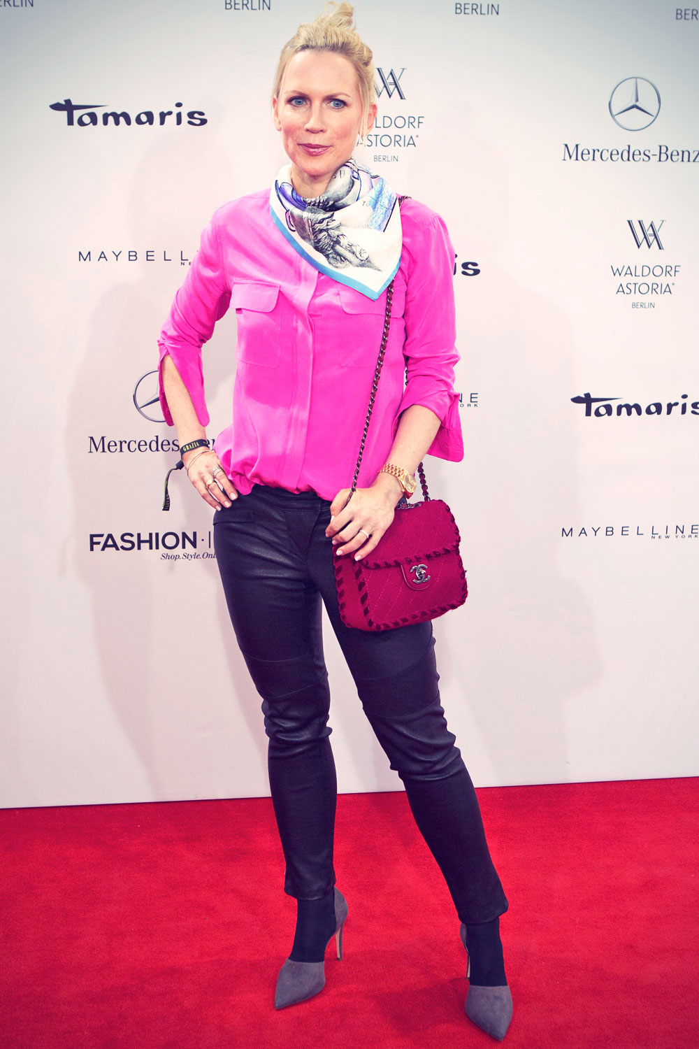 Tamara Graefin von Nayhauss-Cormons attends Mercedes-Benz Fashion Week