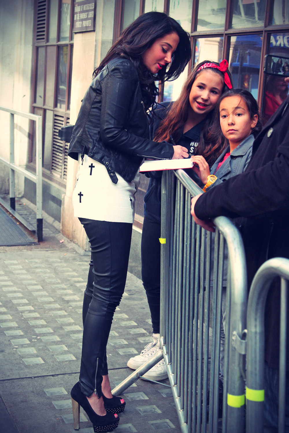 Tulisa Contostavlos in front of BBC Radio 1