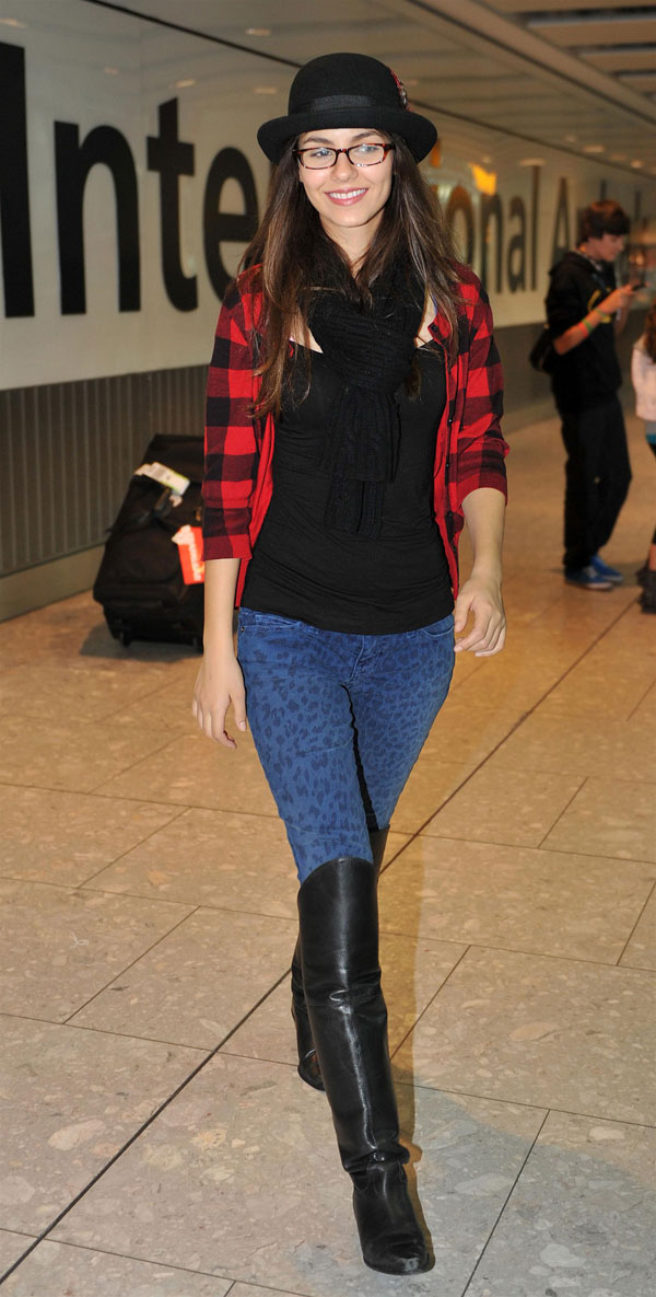 Victoria Justice at Heathrow Airport London