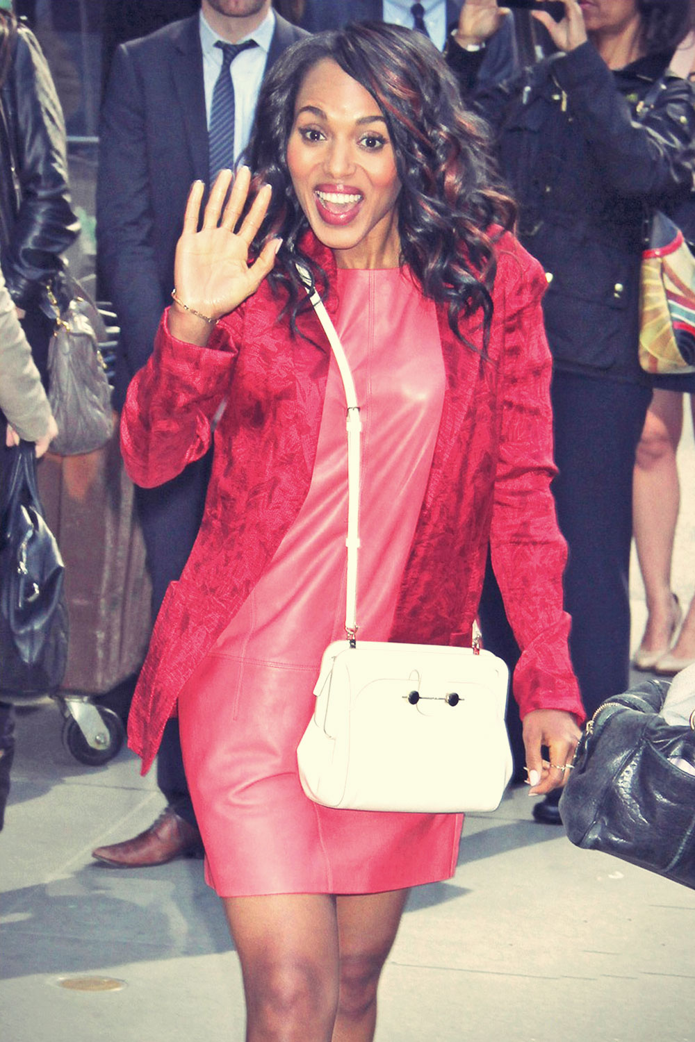 Kerry Washington heads inside a taping of Good Morning America